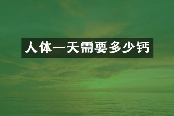 人体一天需要多少钙