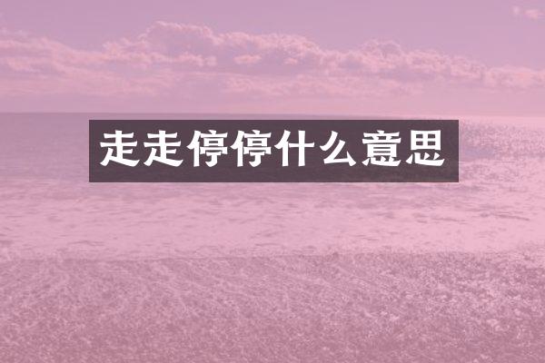 走走停停什么意思
