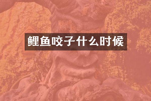 鲤鱼咬子什么时候