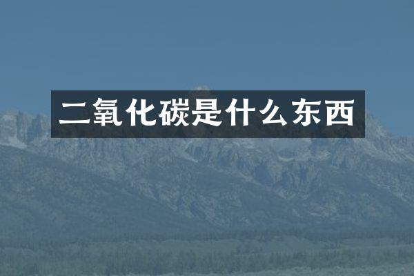 二氧化碳是什么东西