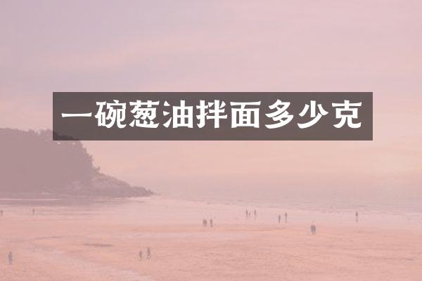 一碗葱油拌面多少克