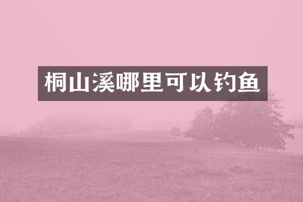 桐山溪哪里可以钓鱼