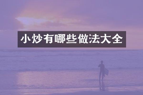 小炒有哪些做法大全