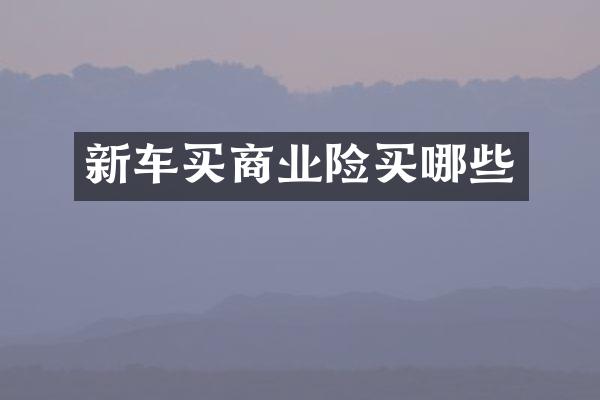 新车买商业险买哪些