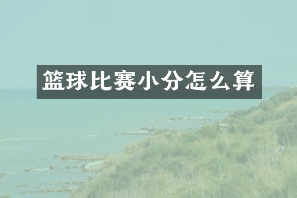 篮球比赛小分怎么算