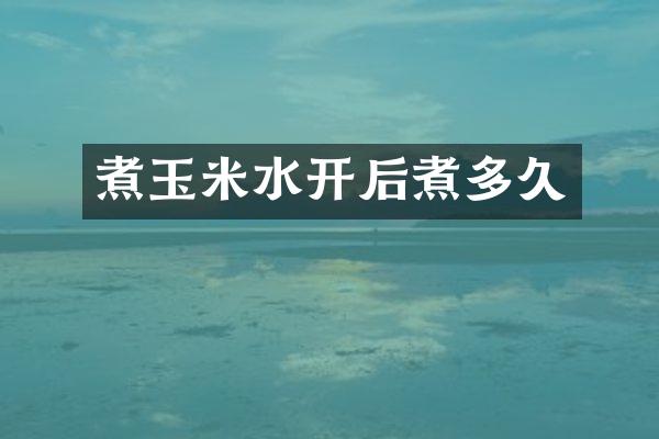 煮玉米水开后煮多久