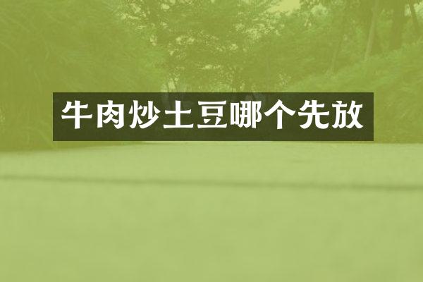 牛肉炒土豆哪个先放