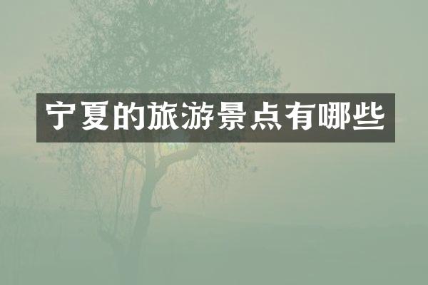 宁夏的旅游景点有哪些