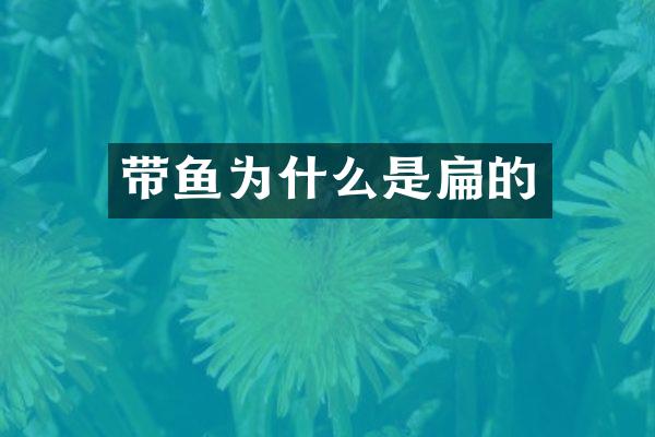 带鱼为什么是扁的
