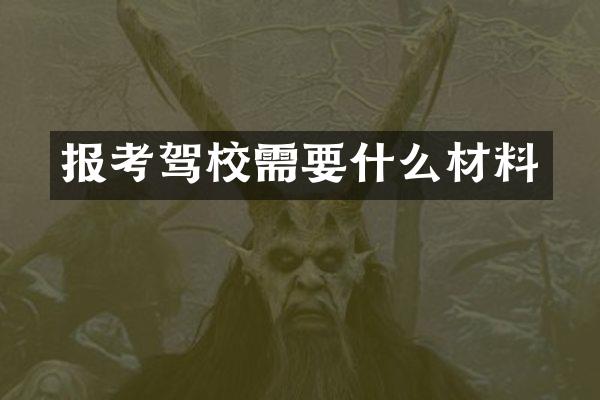 报考驾校需要什么材料