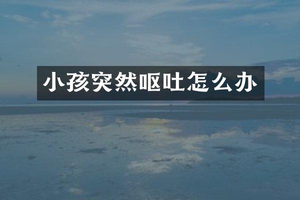 小孩突然呕吐怎么办