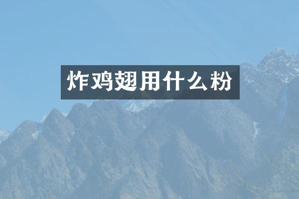 炸鸡翅用什么粉