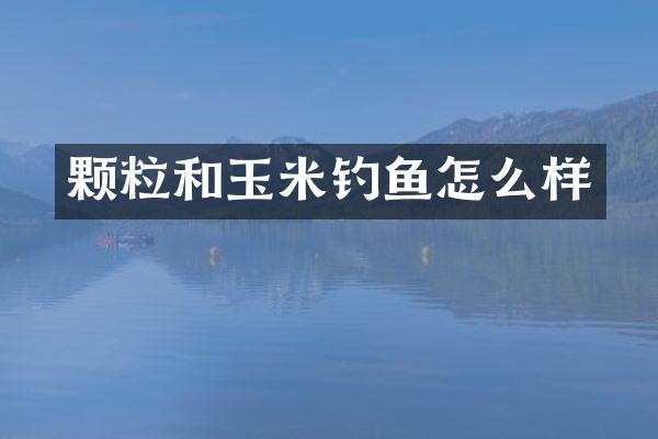 颗粒和玉米钓鱼怎么样