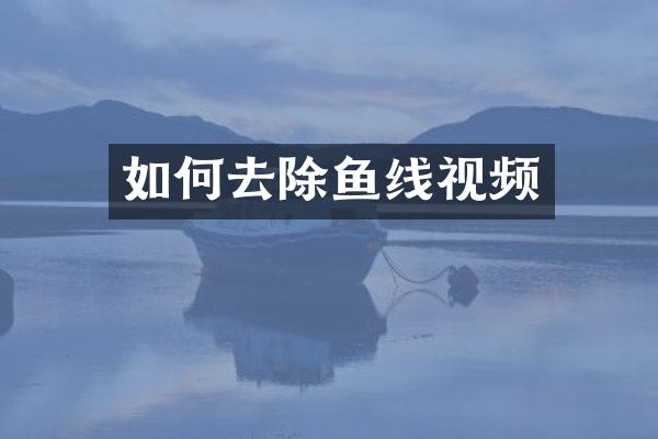 如何去除鱼线视频