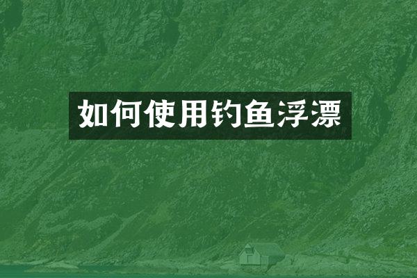 如何使用钓鱼浮漂
