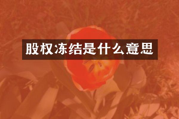股权冻结是什么意思