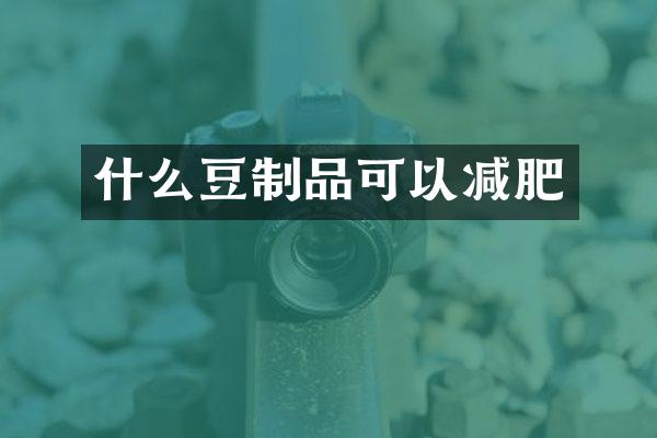 什么豆制品可以减肥