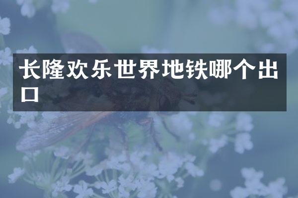 长隆欢乐世界地铁哪个出口