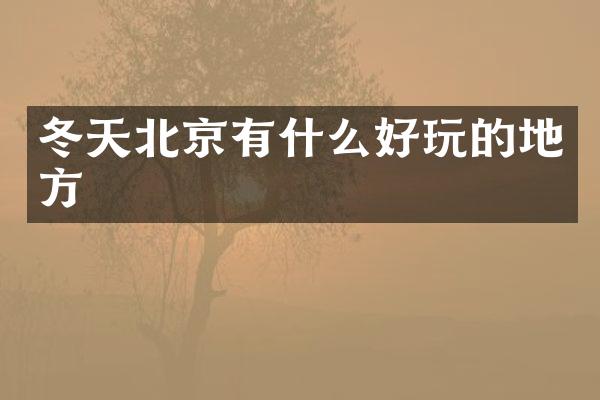 冬天北京有什么好玩的地方