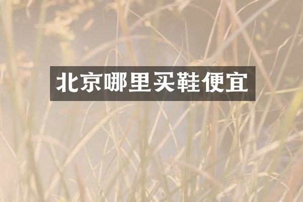 北京哪里买鞋便宜