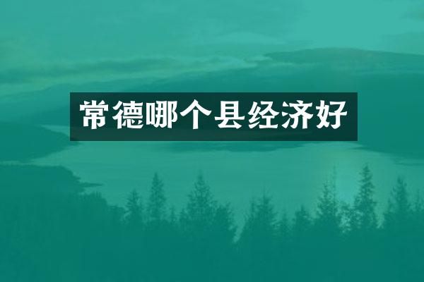 常德哪个县经济好