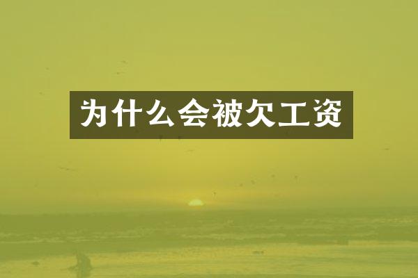 为什么会被欠工资