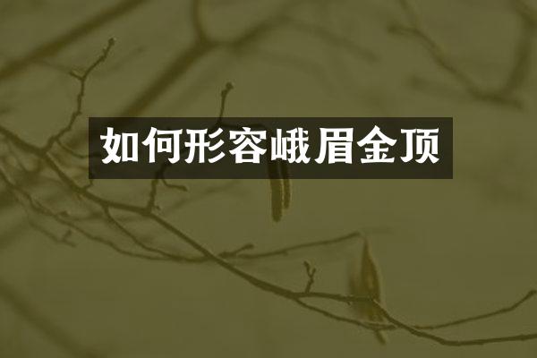 如何形容峨眉金顶