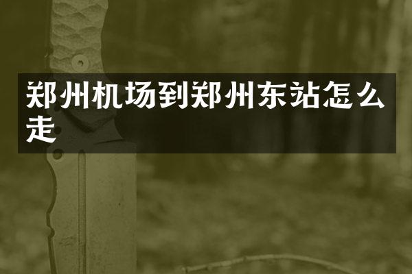 郑州机场到郑州东站怎么走