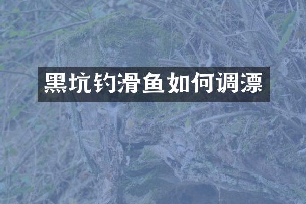 黑坑钓滑鱼如何调漂