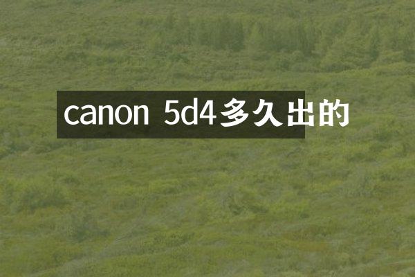 canon 5d4多久出的