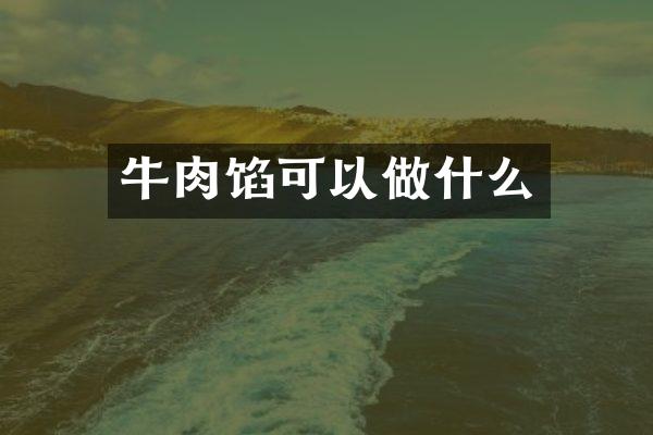 牛肉馅可以做什么