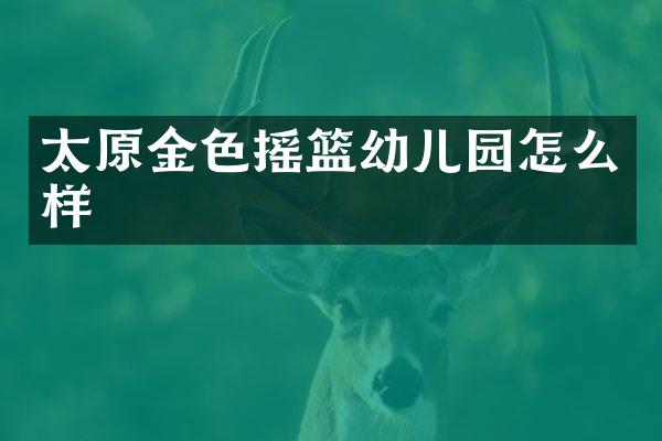 太原金色摇篮幼儿园怎么样