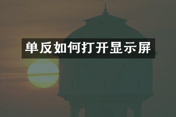 单反如何打开显示屏