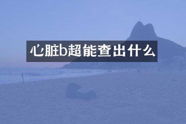 心脏b超能查出什么