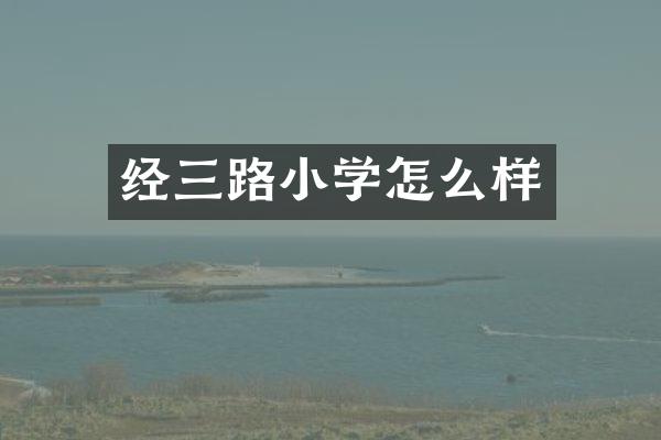 经三路小学怎么样