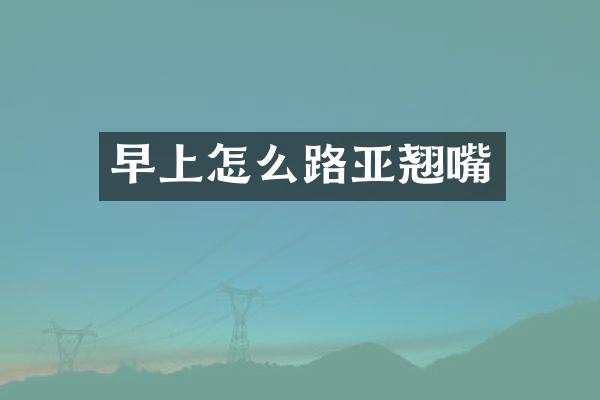 早上怎么路亚翘嘴