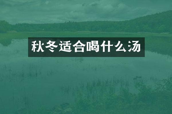 秋冬适合喝什么汤