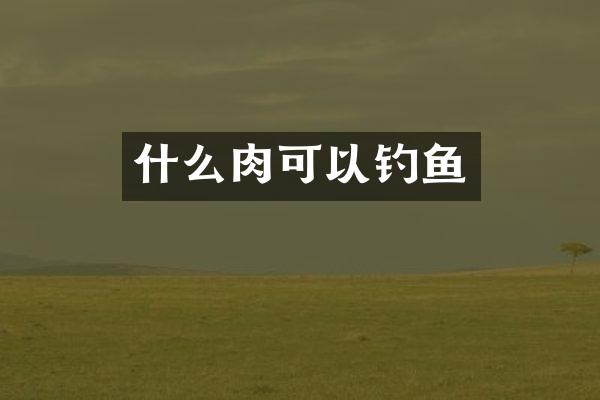 什么肉可以钓鱼