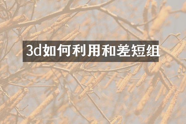 3d如何利用和差短组