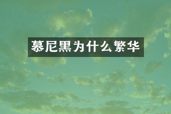 慕尼黑为什么繁华