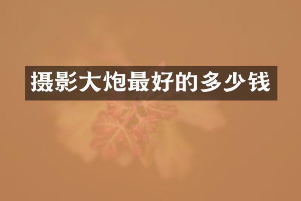 摄影大炮最好的多少钱