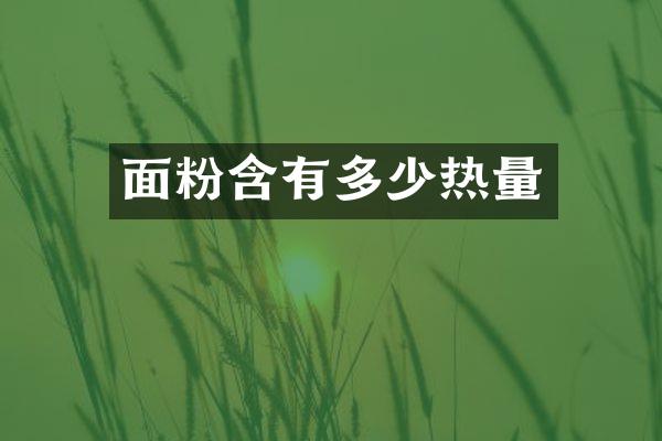 面粉含有多少热量