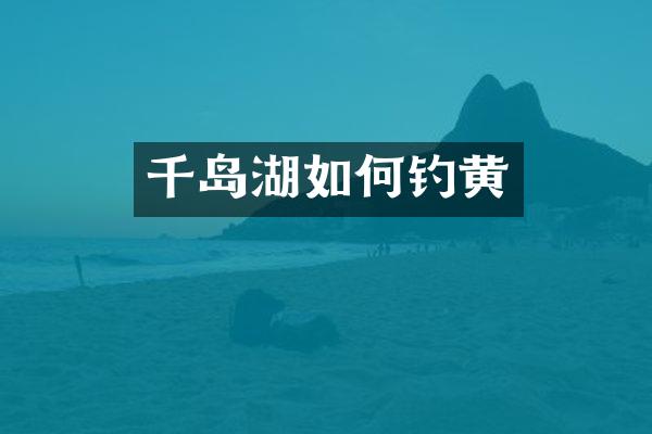 千岛湖如何钓黄