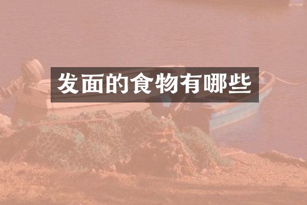 发面的食物有哪些