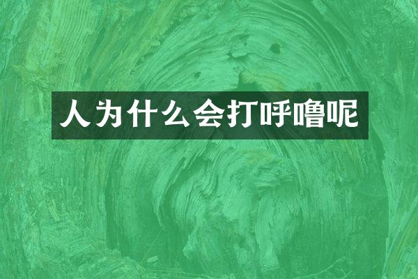 人为什么会打呼噜呢