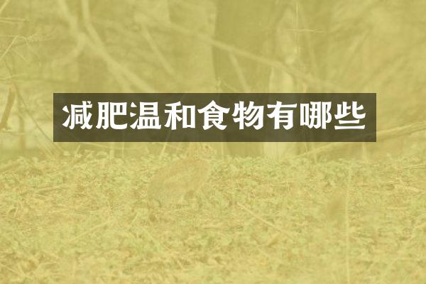 减肥温和食物有哪些