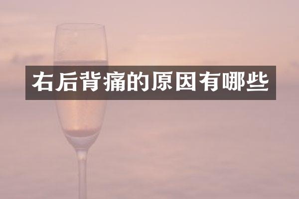 右后背痛的原因有哪些