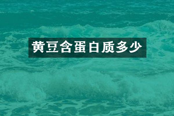 黄豆含蛋白质多少