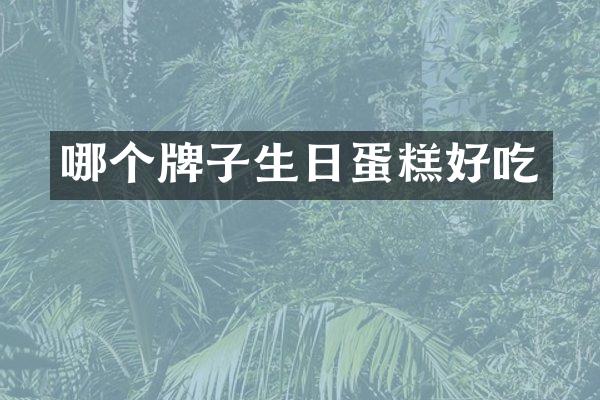 哪个牌子生日蛋糕好吃