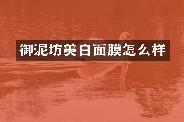 御泥坊美白面膜怎么样